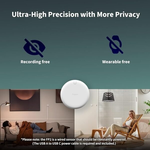 Sensore di presenza Aqara FP2 Bluetooth+Matter - immagine 4