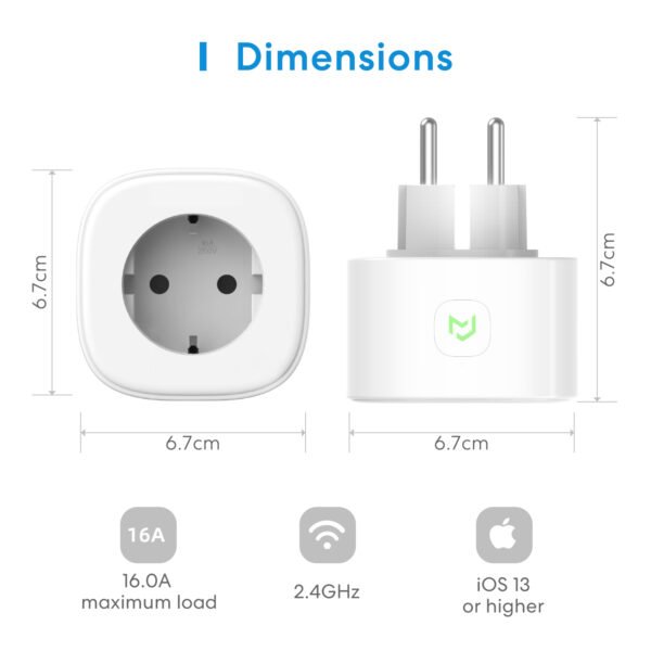 Meross Presa Schuko Smart Wi-Fi Apple HomeKit - immagine 4