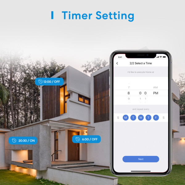 Multipresa Smart Meross IP44 OUTDOOR 2 Uscite Schuko - immagine 2
