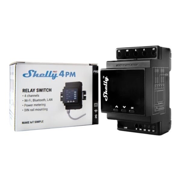Shelly Pro 4PM – Relè DIN 4 Canali IP LAN/WiFi/Bluetooth con Power Monitoring - immagine 2