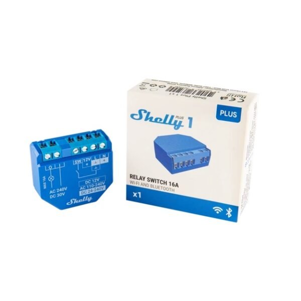 Shelly Plus 1 – Relè Smart 16A AC/DC con Contatto Pulito, WiFi/Bluetooth - immagine 2