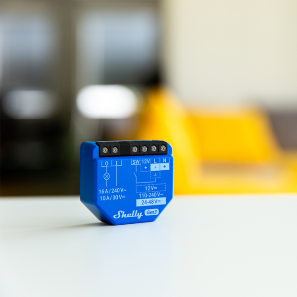 Shelly 1 Gen 3 – Relè Intelligente 16A AC/DC WiFi/Bluetooth con Contatto Pulito - immagine 2