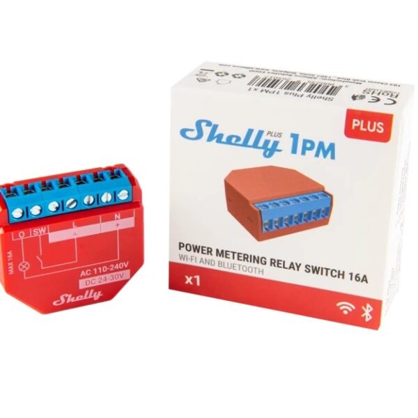 Shelly Plus 1PM – Relè Intelligente 16A AC/DC WiFi/Bluetooth con Monitoraggio dei Consumi - immagine 3