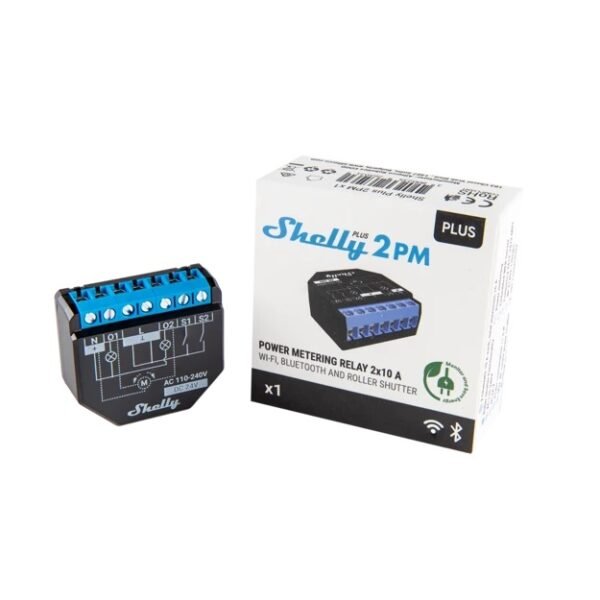Shelly Plus 2PM – Relè Tapparelle 16A AC/DC WiFi/Bluetooth con Power Monitoring - immagine 3