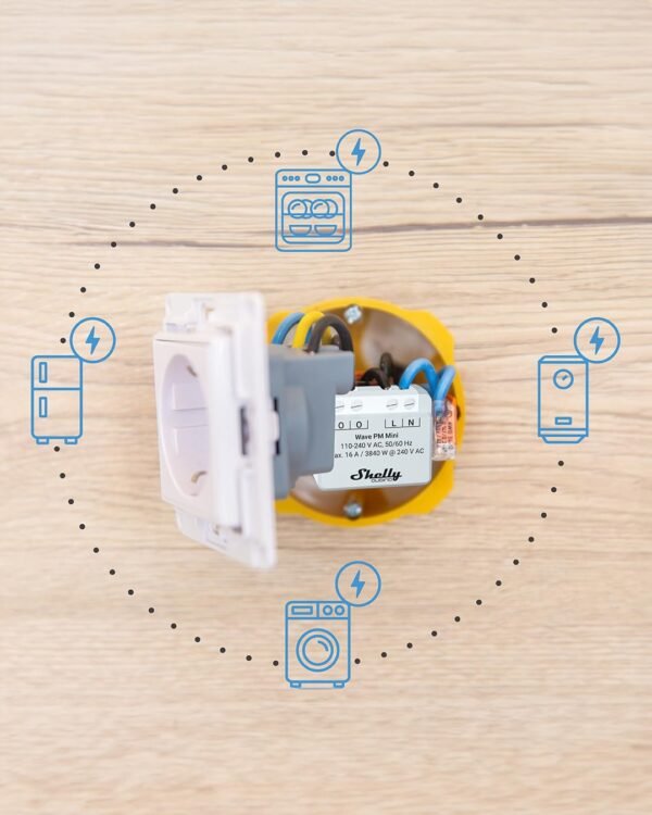 Shelly Qubino Wave PM Mini – Relè Ultra-Compatto con Power Monitoring - immagine 2