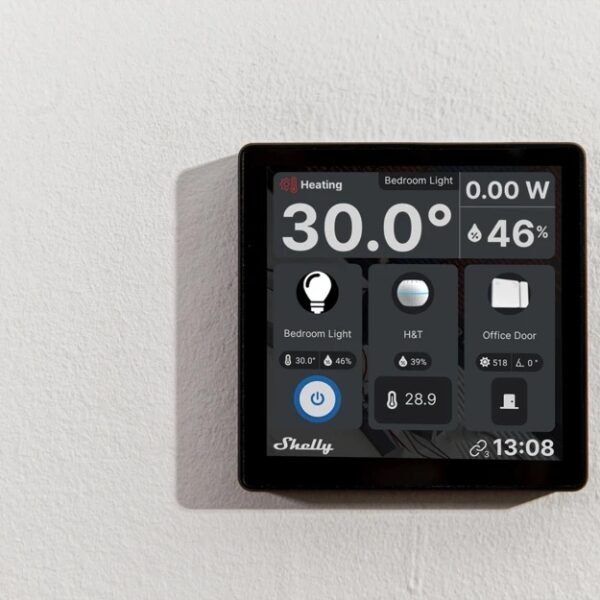 Shelly Wall Display Nero + H&T – Pannello Touch con Sensore Temperatura e Umidità - immagine 4