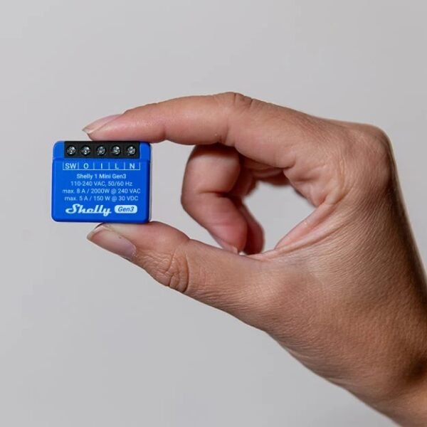 Shelly Mini 1 Gen 3 – Relè Smart 8A AC/DC WiFi/Bluetooth per Domotica - immagine 3