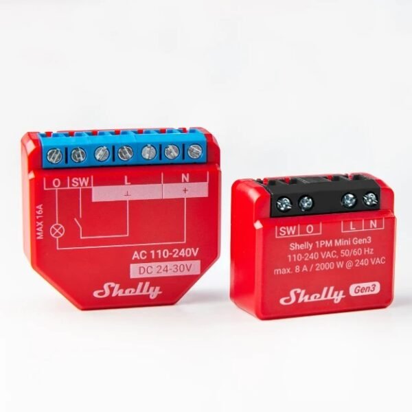 Shelly Mini 1PM Gen 3 – Relè Intelligente 8A AC WiFi/Bluetooth con Monitoraggio Consumi - immagine 4