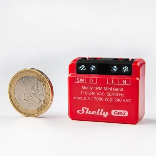 Shelly Mini 1PM Gen 3 – Relè Intelligente 8A AC WiFi/Bluetooth con Monitoraggio Consumi - immagine 3