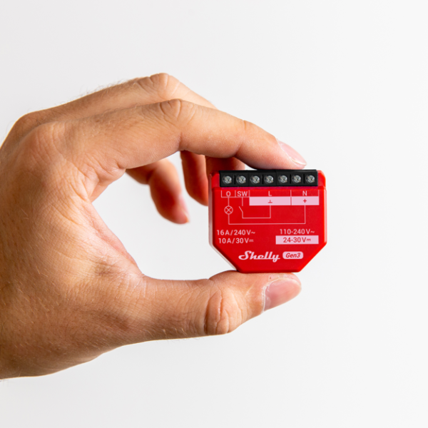 Shelly 1PM Gen 3 – Relè Smart 16A AC/DC con Power Monitoring, WiFi/Bluetooth - immagine 4