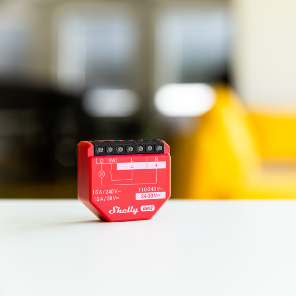 Shelly 1PM Gen 3 – Relè Smart 16A AC/DC con Power Monitoring, WiFi/Bluetooth - immagine 3