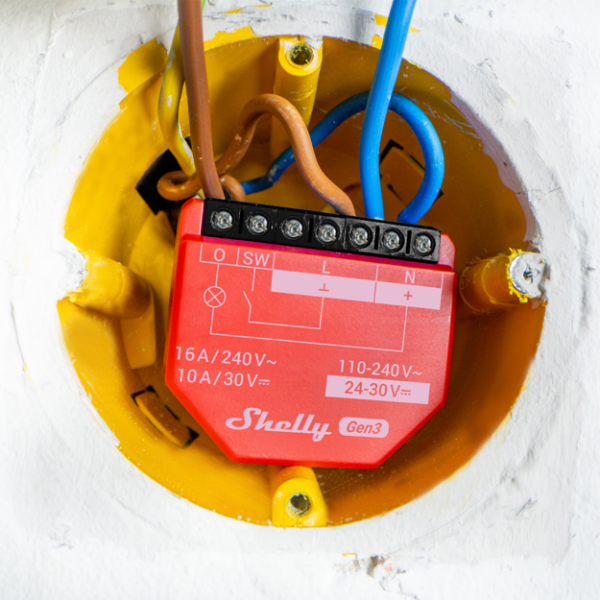 Shelly 1PM Gen 3 – Relè Smart 16A AC/DC con Power Monitoring, WiFi/Bluetooth - immagine 2