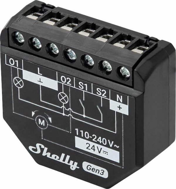 Shelly Plus 2PM Gen 3 – Relè Tapparelle Smart 16A AC/DC WiFi/Bluetooth con Power Monitoring - immagine 3