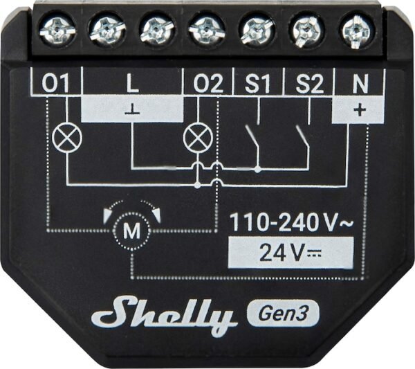 Shelly Plus 2PM Gen 3 – Relè Tapparelle Smart 16A AC/DC WiFi/Bluetooth con Power Monitoring - immagine 2