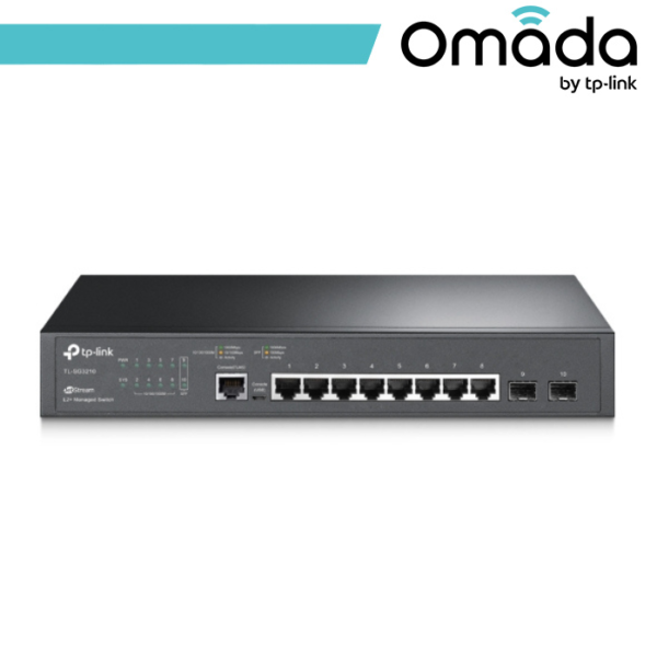 Omada Switch Managed L2+ con 8 Porte Gigabit e 2 Slot SFP - SG3210 - Black