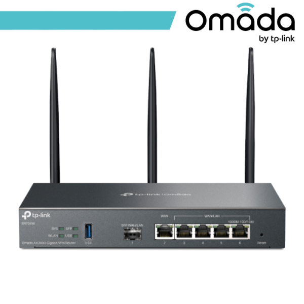 Omada Router VPN Multi WAN - Wi-Fi 6 AX3000 - ER706W - Gray