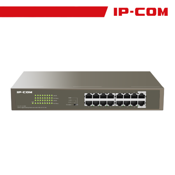 IP-COM Switch 16 porte Gigabit Desktop/Rackmount PoE - G1116P-16-150W - Gray