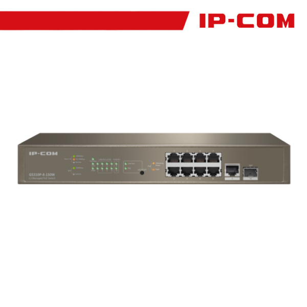 IP-COM Switch L3 Managed PoE 8 porte 10/100/1000 50W - G5310P-8-150W - Gray