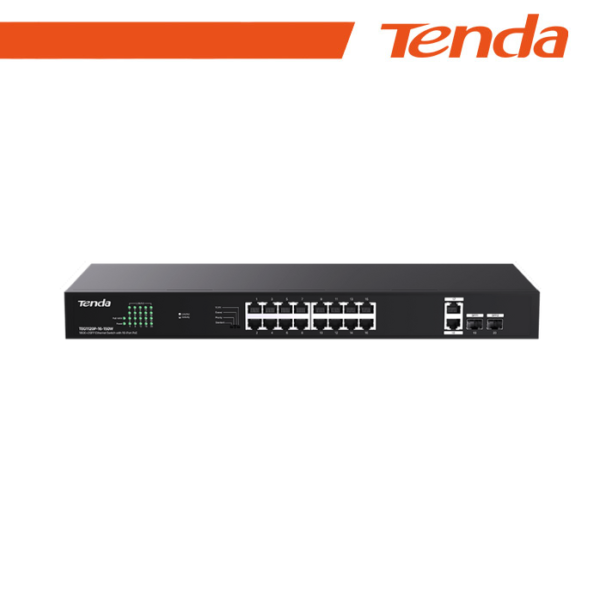 Tenda 18GE+2SFP Ethernet Switch With 16-Port PoE - TEG1120P-16-150W - Black