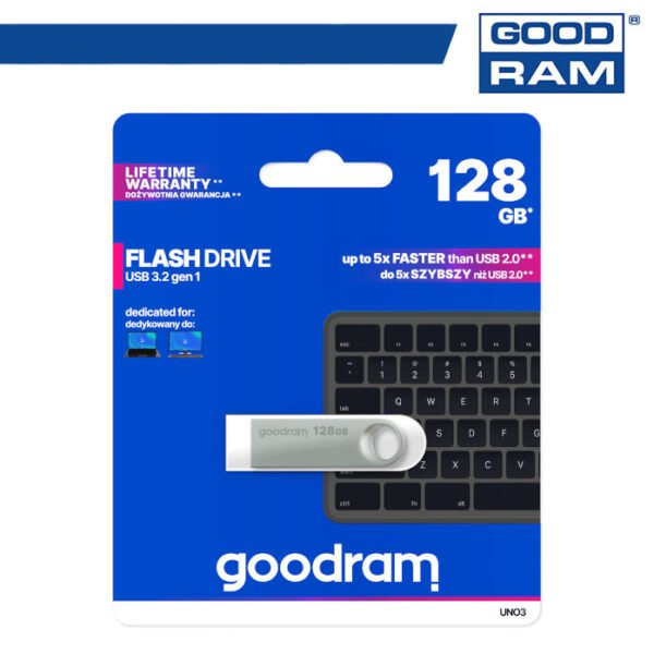Pendrive GoodRAM 128GB UNO3 USB 3.2 - retail blister - Silver