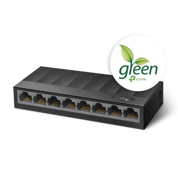 Switch Desktop 8 Porte 10/100/1000Mbps Risparmio energetico - Black