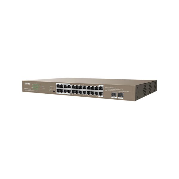 Switch Unmanaged 24 Porte PoE 100/1000 + 2SFP 410W - TENDA - Light brown