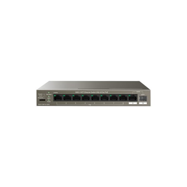 Switch Ethernet 9 porte GE+1SFP con 8-Port PoE 102w - Light brown