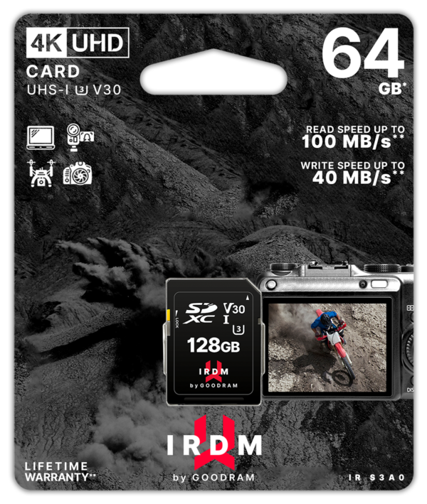 Scheda SD 64GB UHS I U3 GoodRAM - blister retail - Black