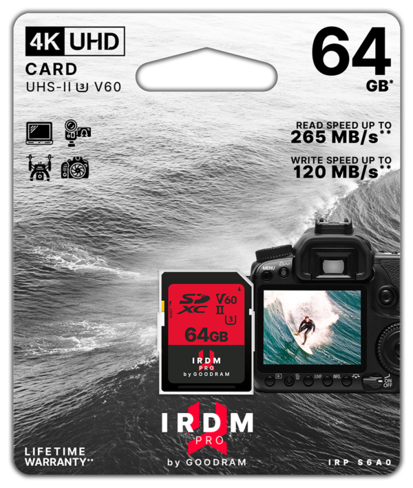 Scheda SD 64GB UHS II V60 GoodRAM - blister retail - Black