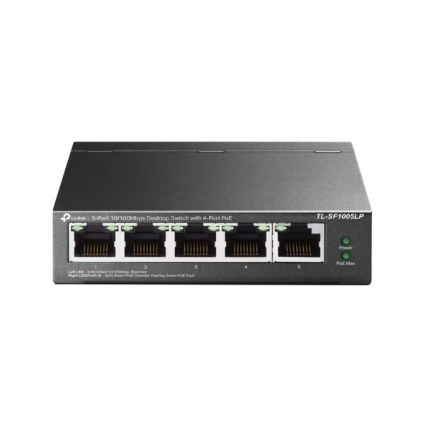 Switch Desktop 5 porte 10/100Mbps con 4-Port PoE TL-SF1005LP - Black