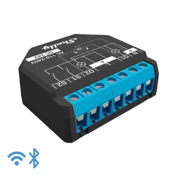 Shelly Plus 2PM – Relè Tapparelle 16A AC/DC WiFi/Bluetooth con Power Monitoring