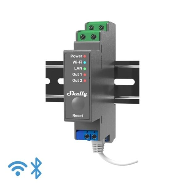 Shelly Pro 2 – Relè Intelligente DIN 2 Canali IP LAN/WiFi/Bluetooth