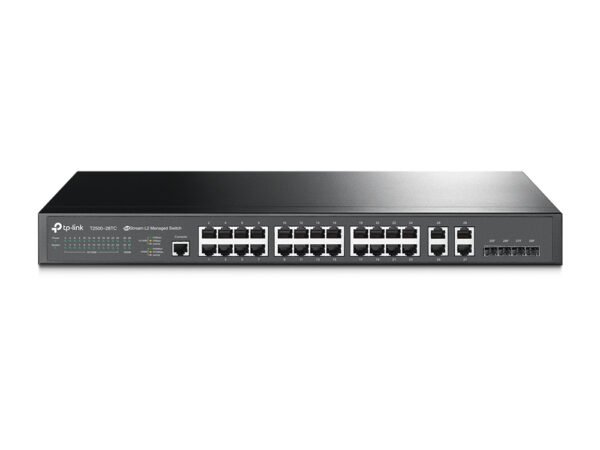 Switch Managed L2 24 Porte + 4 Porte Gbit Combo T2500-28TC - Black