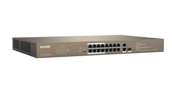 Switch Desktop 16 porte 10/100M PoE 250W + 2 GE - Light brown