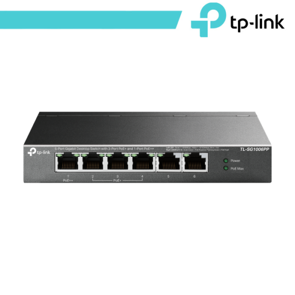 Switch Desktop 6 Porte Gigabit di cui 3 PoE+ e 1 PoE++ - Black