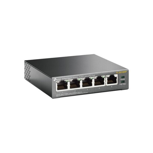 PoE switch 5 porte Gbit 4 PoE max 56W TP-Link TL-SG1005P - Black