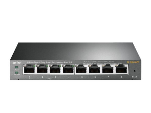 Easy Smart Switch 8 Porte Gigabit con 4 Porte PoE TL-SG108PE - Black