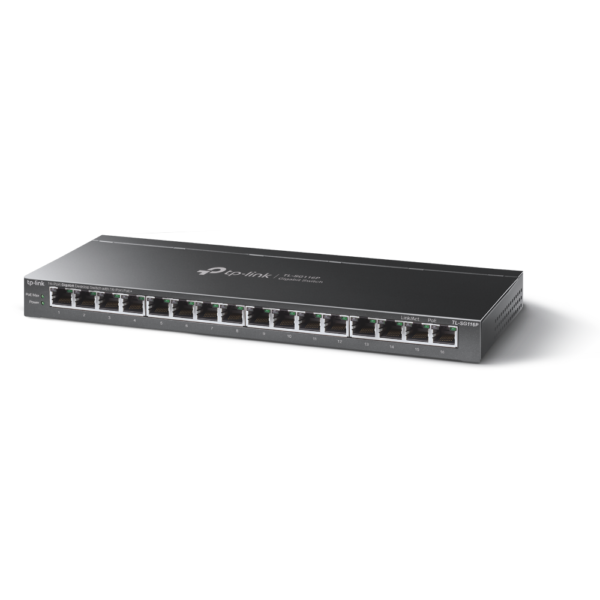 Switch Desktop Gigabit 16 porte PoE+  TL-SG116P - Black