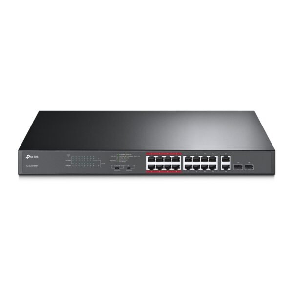 Switch 16 Porte PoE+ 10/100Mbps +2 Gigabit/SFP TL-SL1218MP - Black