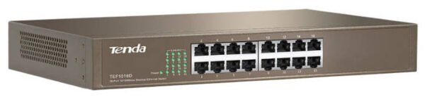 Tenda Switch 16 Porte 10/100 Metal case rack mountable PnP - Grey