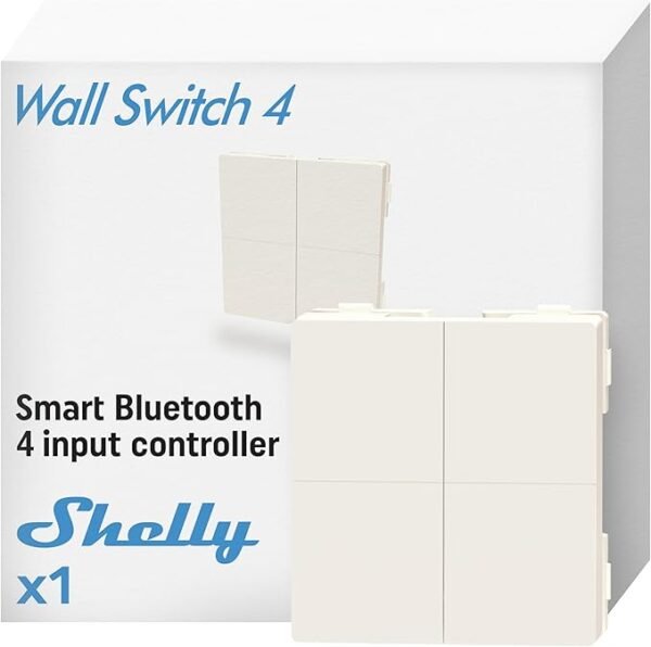 Shelly BLU Wall Switch 4 Stand Alone – Pulsante Bluetooth Wireless 4 Tasti