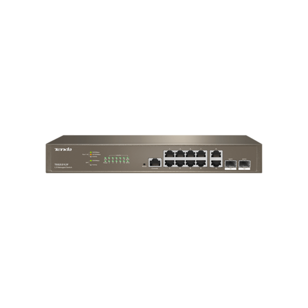 Switch managed L3 10 porte Gbit + 2 porte SFP Tenda TEG5312F - Brown