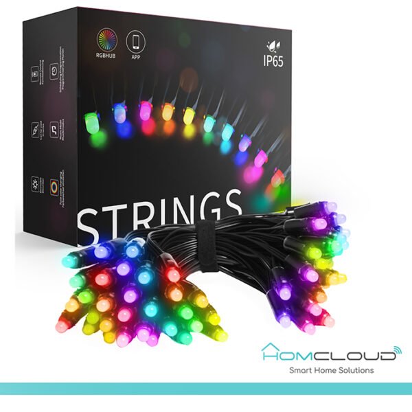 Stringa di Luci decorative a Led Smart OUTDOOR RGB-IC Wi-Fi+Bluetooth 10M IP65 - vario