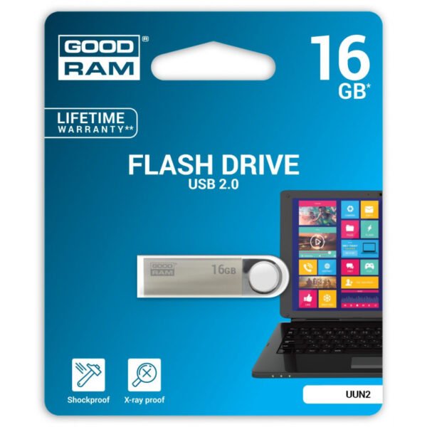 Pendrive GoodRAM 16GB UNN2 metal USB 2.0 - retail blister - Silver