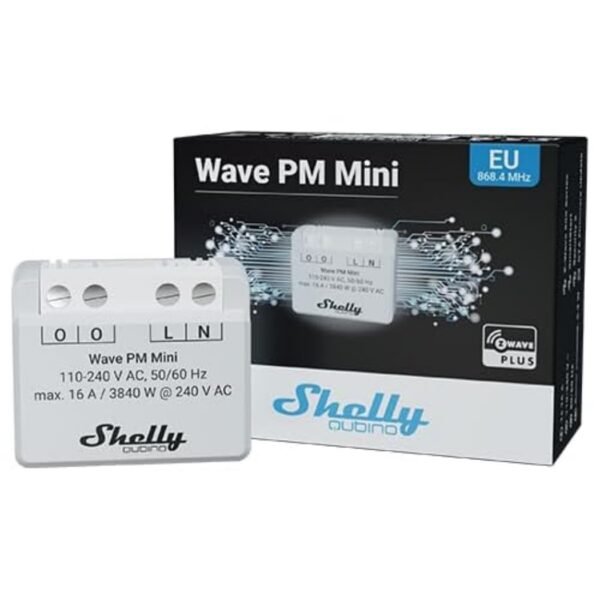 Shelly Qubino Wave PM Mini – Relè Ultra-Compatto con Power Monitoring