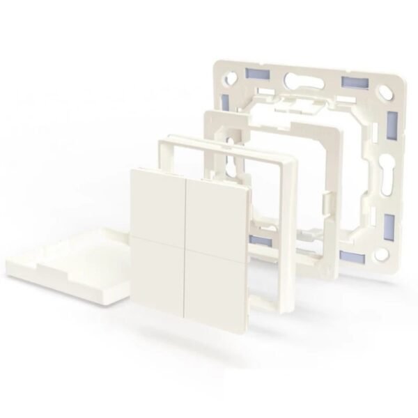 Shelly BLU Wall Switch 4 + Legrand Adapter – Pulsante Wireless Bluetooth 4 Tasti
