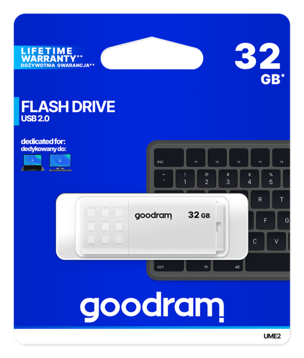 Pendrive GoodRAM 32GB UME2 white USB 2.0 - retail blister - White