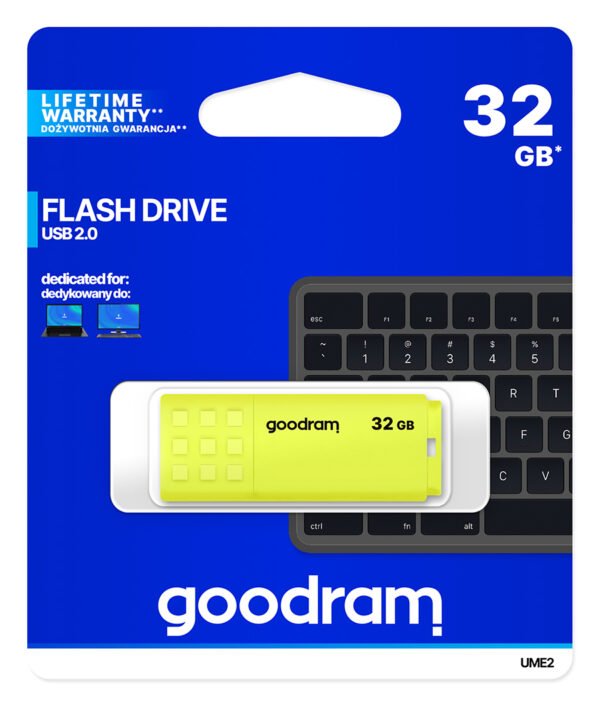 Pendrive GoodRAM 32GB UME2 yellow USB 2.0 - retail blister - Yellow