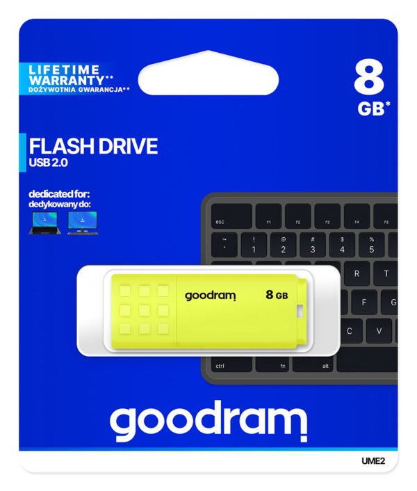 Pendrive GoodRAM 8GB UME2 yellow USB 2.0 - retail blister - Yellow